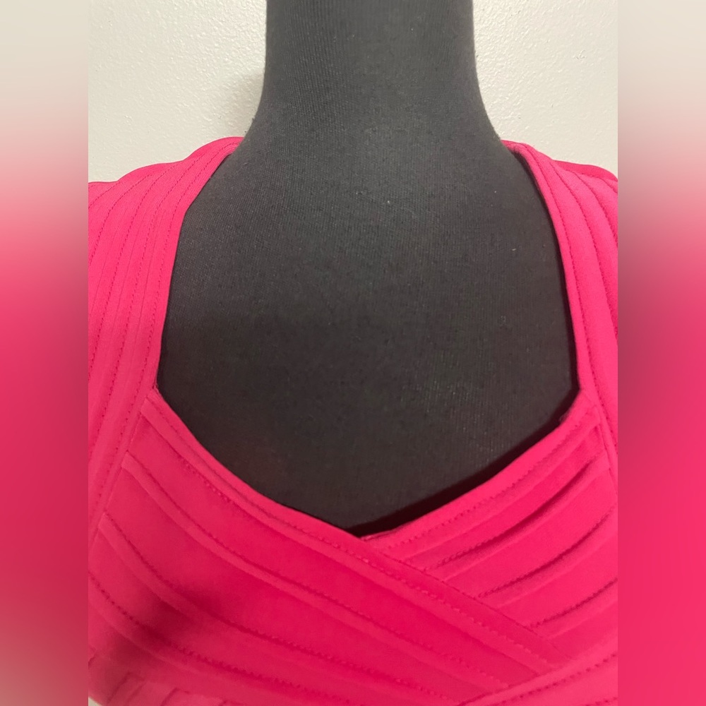 CALVIN KLEIN Hot Pink Fitted & Sleeveless Mini Dress - Picture 3 of 5